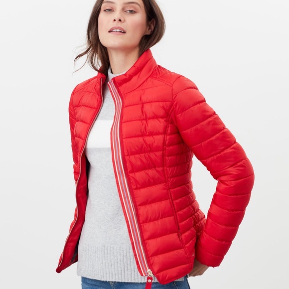 Joules Jackets \u0026 Coats | Nwt Joules Canterbury Luxe Short Puffer Jacket in Red | Color: Red | Size: 6 | Socozyclothing's Closet
